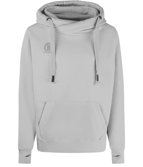 Cross Neck Hoodie - Stepped Sunwheel, Cream, Back