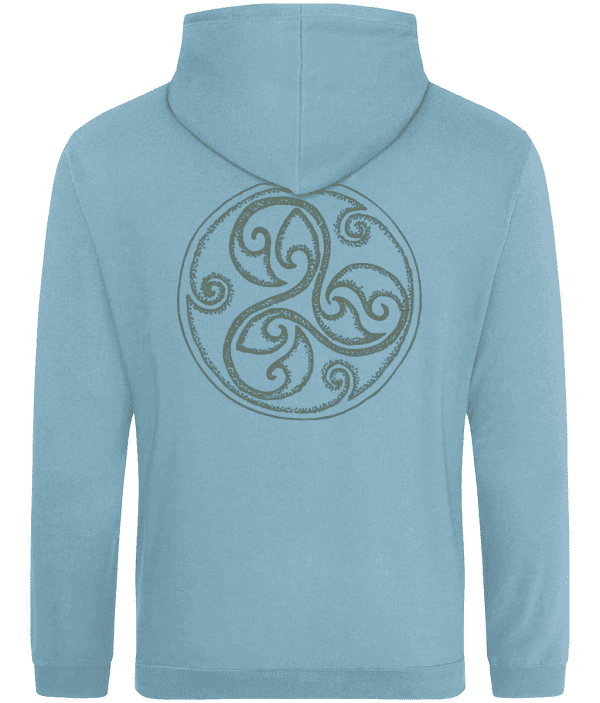 Hoodie - Triskelion Spiral, Mid Green, Back