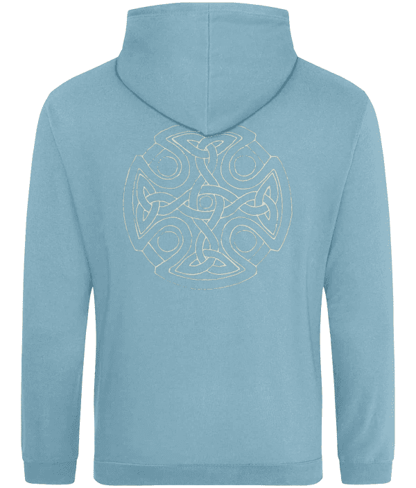 Hoodie - Celtic Cross Weave, Cream, Back
