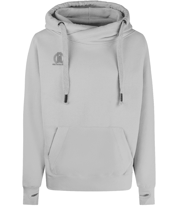 Cross Neck Hoodie - Stepped Sunwheel, Mid Green, Back