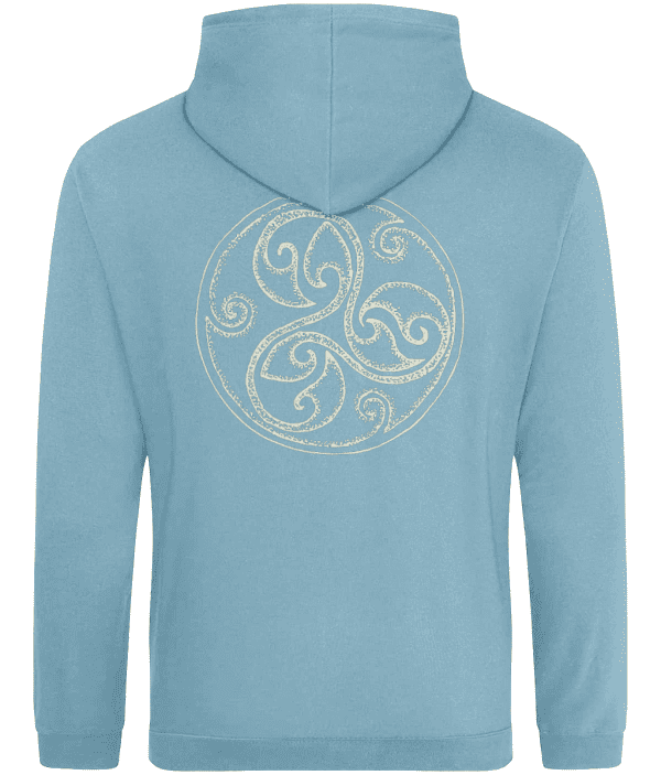 College Hoodie - Triskelion Spiral, Cream, Back