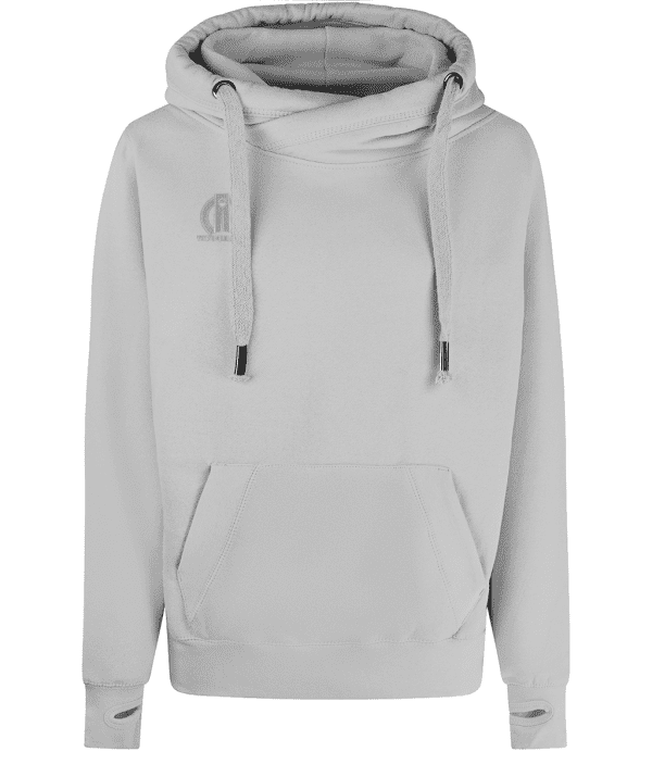 Cross Neck Hoodie - Celtic Cross Weave, Cream, Back
