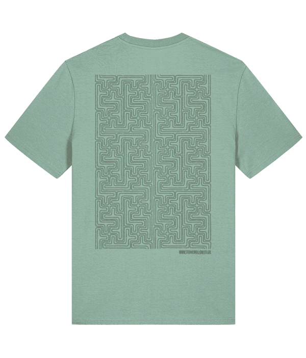 T-shirt - Maze of Ancestors, Mid Green, Back - Image 2