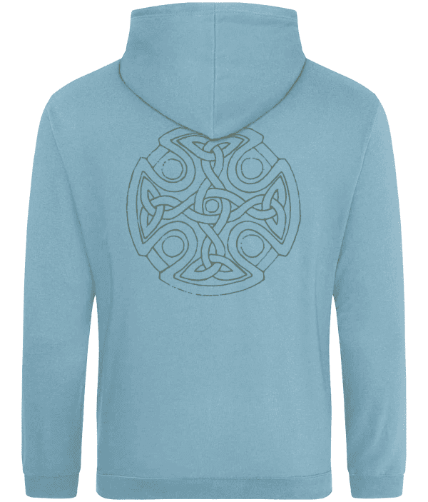 Hoodie - Celtic Cross Weave, Mid Green, Back