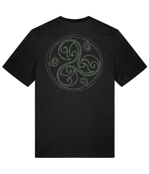 T-shirt - Triskelion Spiral, Mid Green, Back
