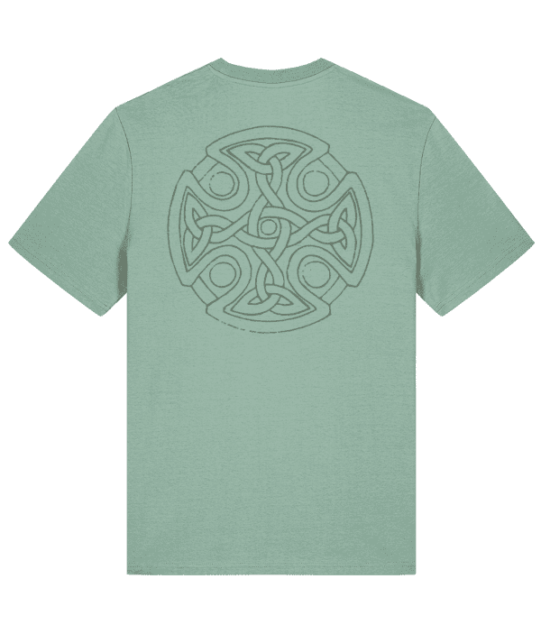 T-shirt - Celtic Cross Weave, Mid Green, Back