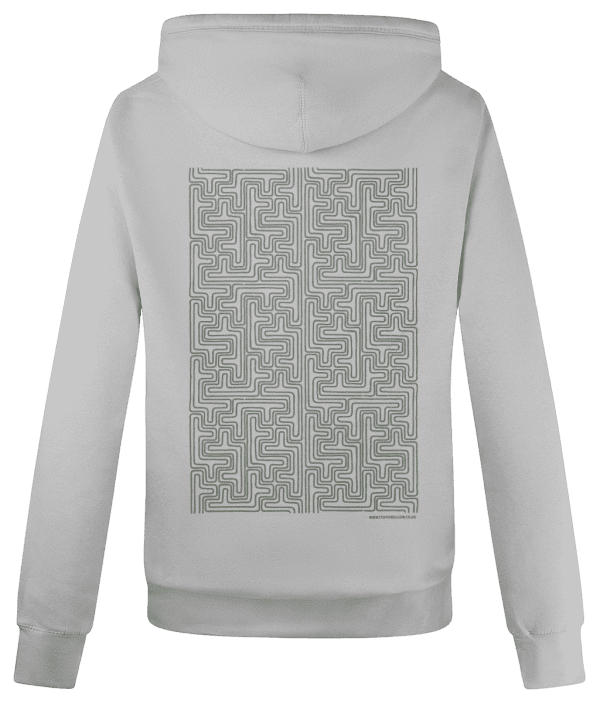 Cross Neck Hoodie Maze of ancestors - Mid green, back print