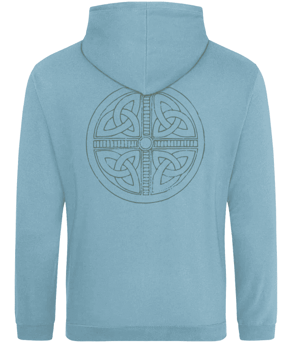 Hoodie - Celtic Cross Knot, Mid Green, Back