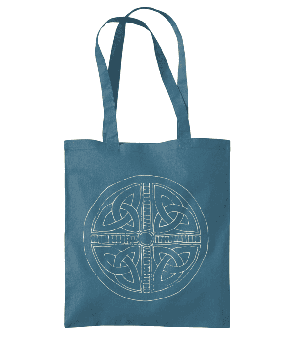 Bag for Life - Long Handles - Celtic Cross Knot, Cream, Back