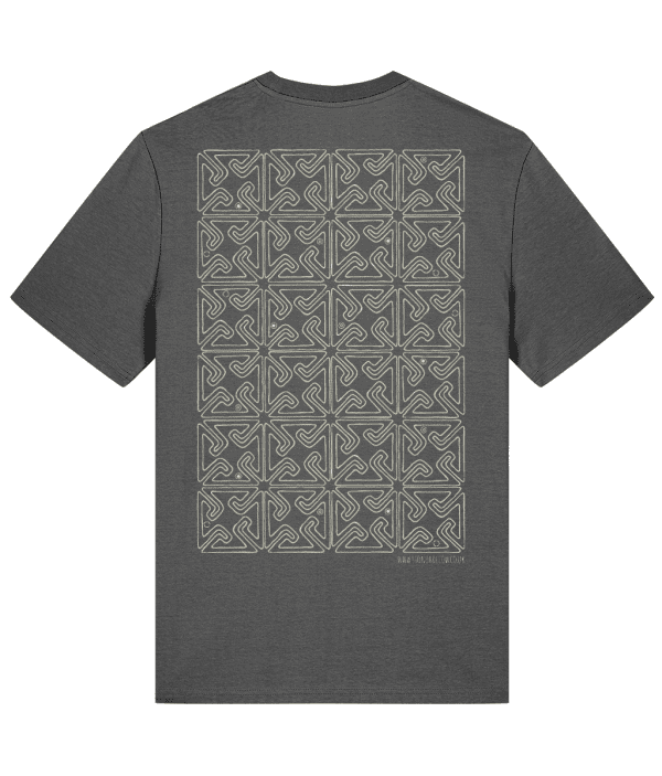 T-shirt - Knotted Harmony Grid, Cream, Back - Image 2