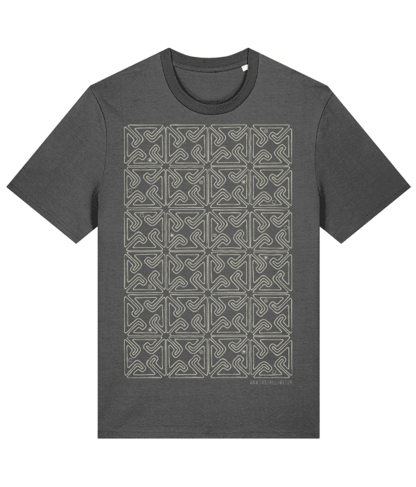 T-shirt - Knotted Harmony Grid, Cream, Front