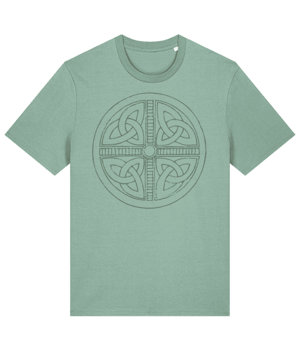 T-shirt - Celtic Cross Knot, Mid Green, Front