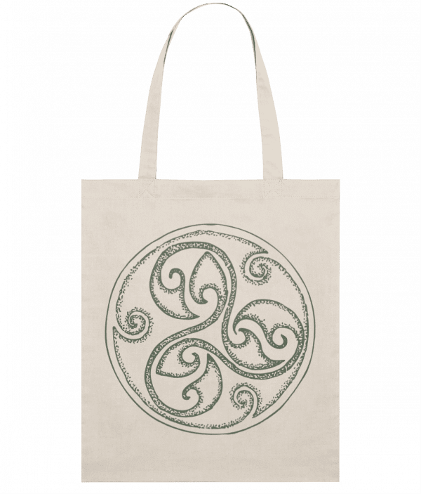 Tote bag - Triskelion spiral, green