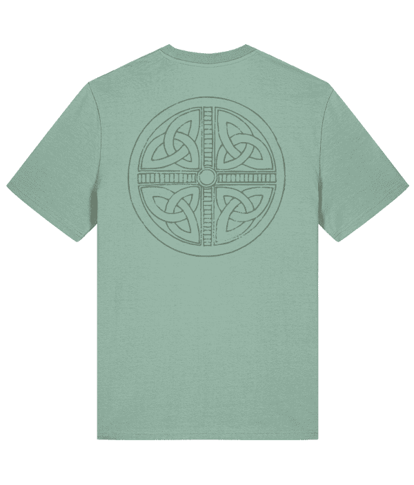 T-shirt - Celtic Cross Knot, Mid Green, Back - Image 2